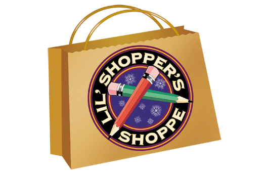 Lil' Shopper's Shoppe logo on a shopping bag