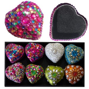 glitter heart keepsake box asst.