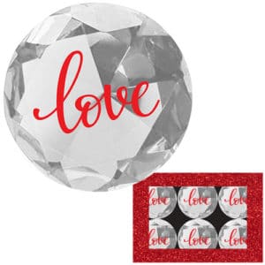 love clear acrylic diamond statue
