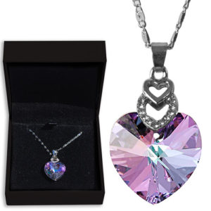 fashion amethyst heart necklace
