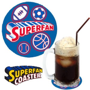 superfan fan neoprene coaster