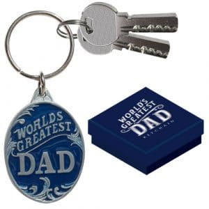 world's greatest dad metal keychain