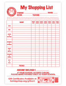 Sample of the budget envelope received