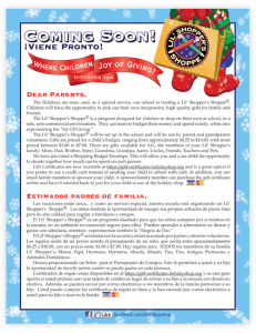 Example of a Bilingual Lil' Shopper's Shoppe letter