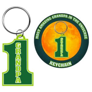 #1 GRANDPA PVC KEYCHAIN