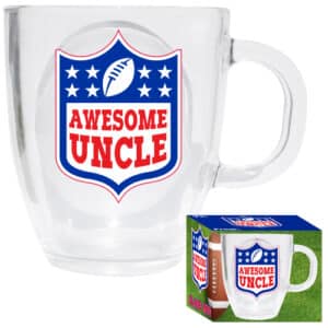AWESOME UNCLE FOOTBALL GLASS MUG