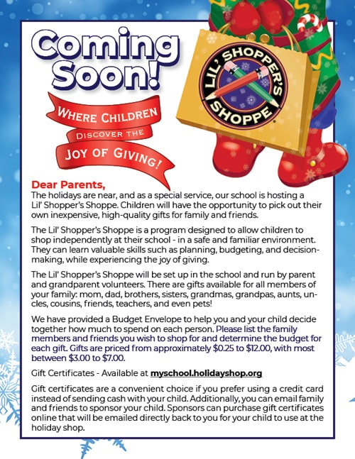 Coming Soon! Letter Example