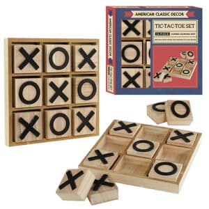 TABLETOP WOOD TIC-TAC-TOE GAME