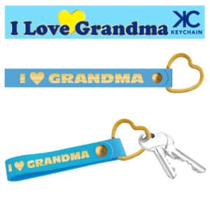 I LOVE GRANDMA LEATHERETTE KEYCHAIN