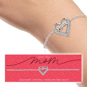 BEST MOM SILVER HEART BRACELET