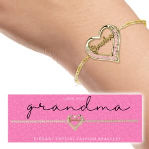 BEST GRANDMA GOLD HEART BRACELET