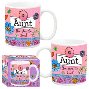 AUNT FLORAL CERAMIC MUG