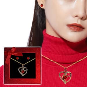 FOREVER LOVE CRYSTAL HEART JEWELRY SET