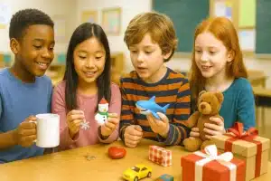 Kids Looking At Gift Items