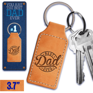 BEST DAD EVER LEATHERETTE KEY RING