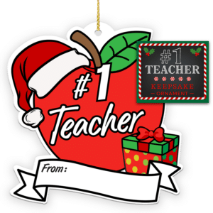 #1 TEACHER PERSONALIZE ORNAMENT
