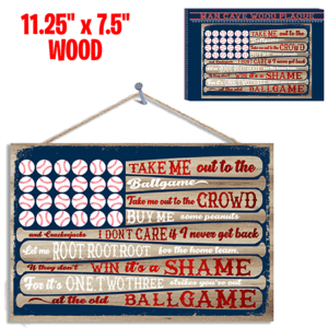 BALL GAME WOOD PLAQUE