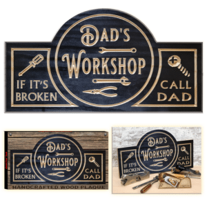 DAD'S WORKSHOP WOOD PLAQUE