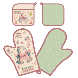 HOLIDAY POT HOLDER AND OVEN MITT SET