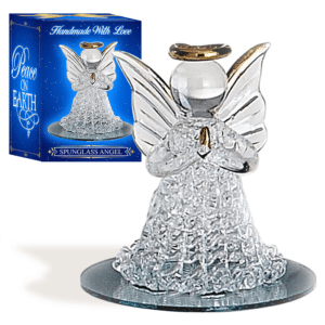 PEACE ON EARTH GLASS ANGEL